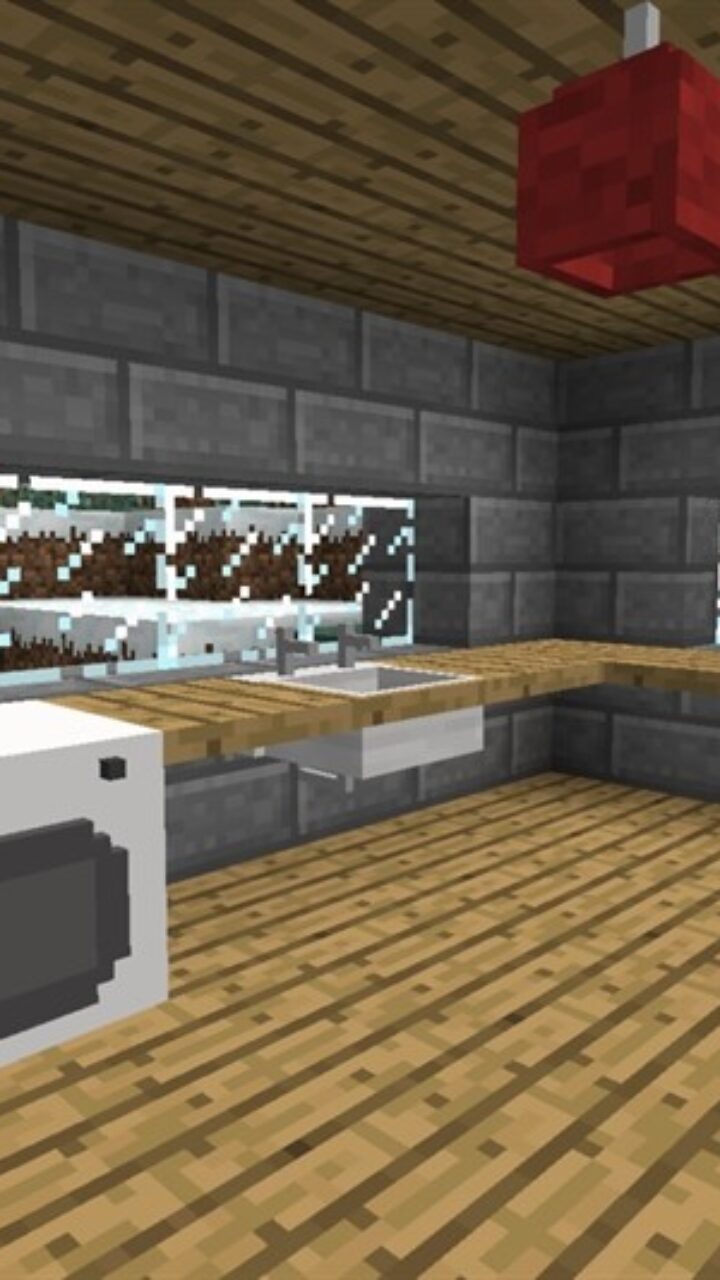 Pretty designs in Kitchen MCPE Mod