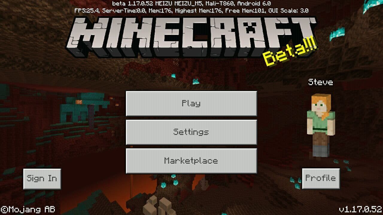 Minecraft PE 1.17.0.52