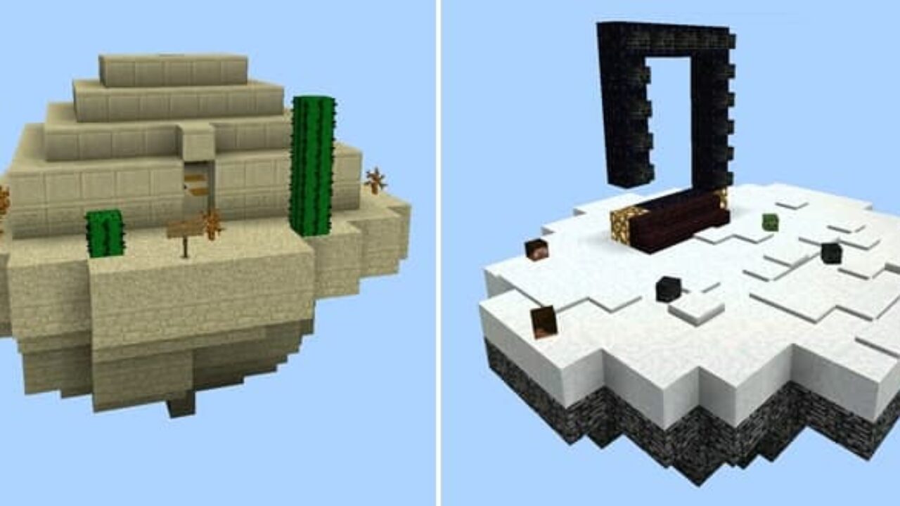 Top View from Skyblock Map for Minecraft PE