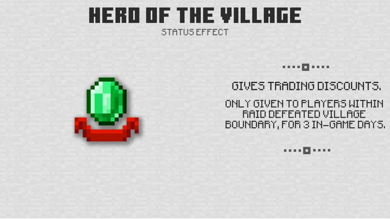 Hero of the Village in Minecraft PE 1.11