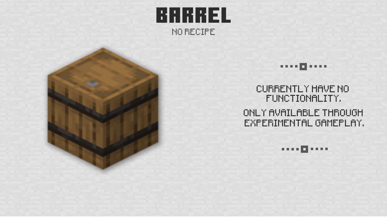 Barrel in Minecraft PE 1.9