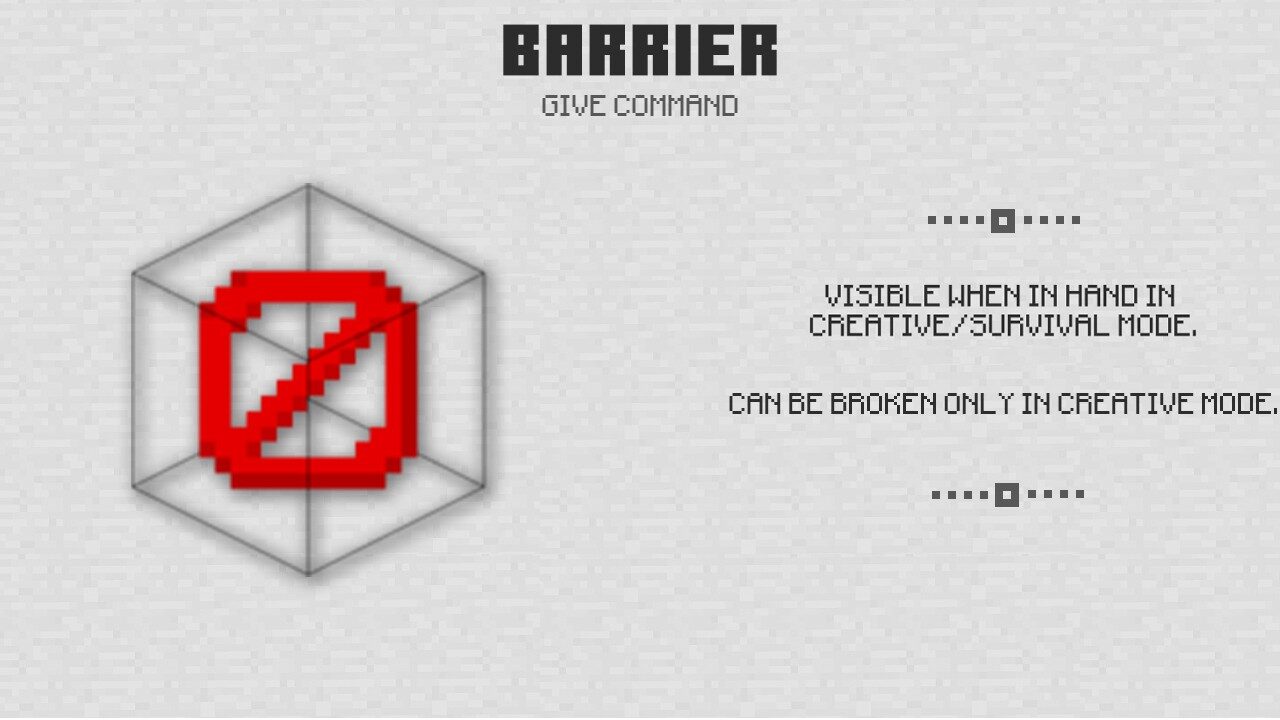 Barrier in Minecraft PE 1.6