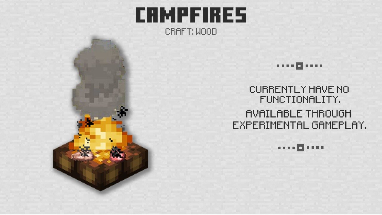 Campfires in Minecraft PE 1.10