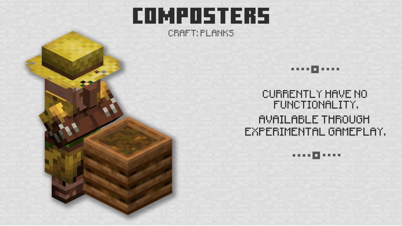 Composters in Minecraft PE 1.10