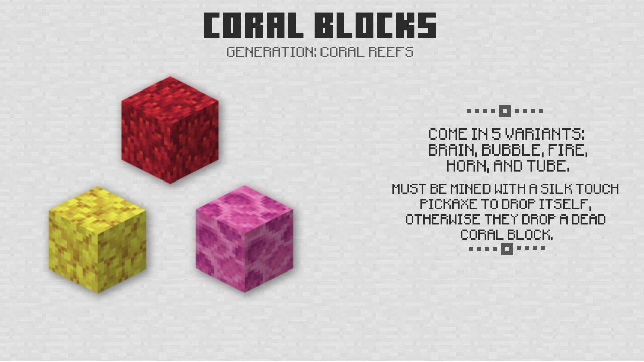 Coral blocks