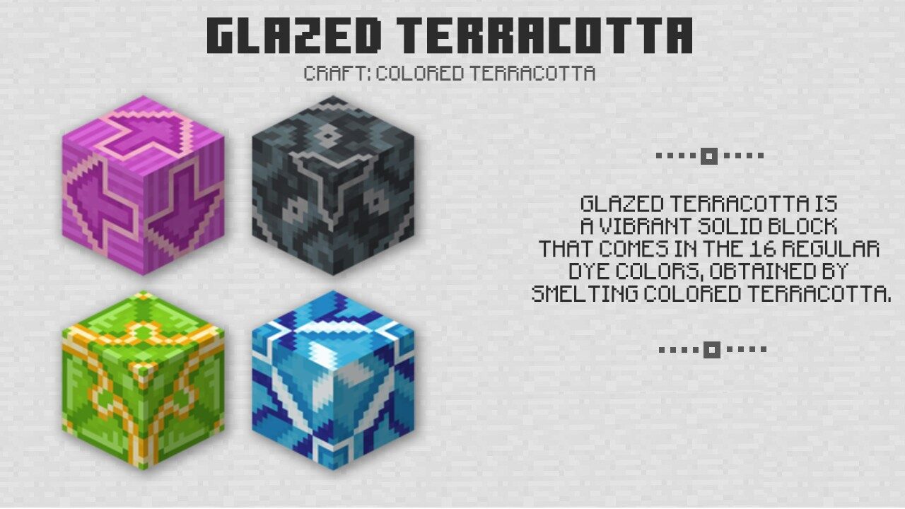 Glazed Terracott in Minecraft PE 1.1