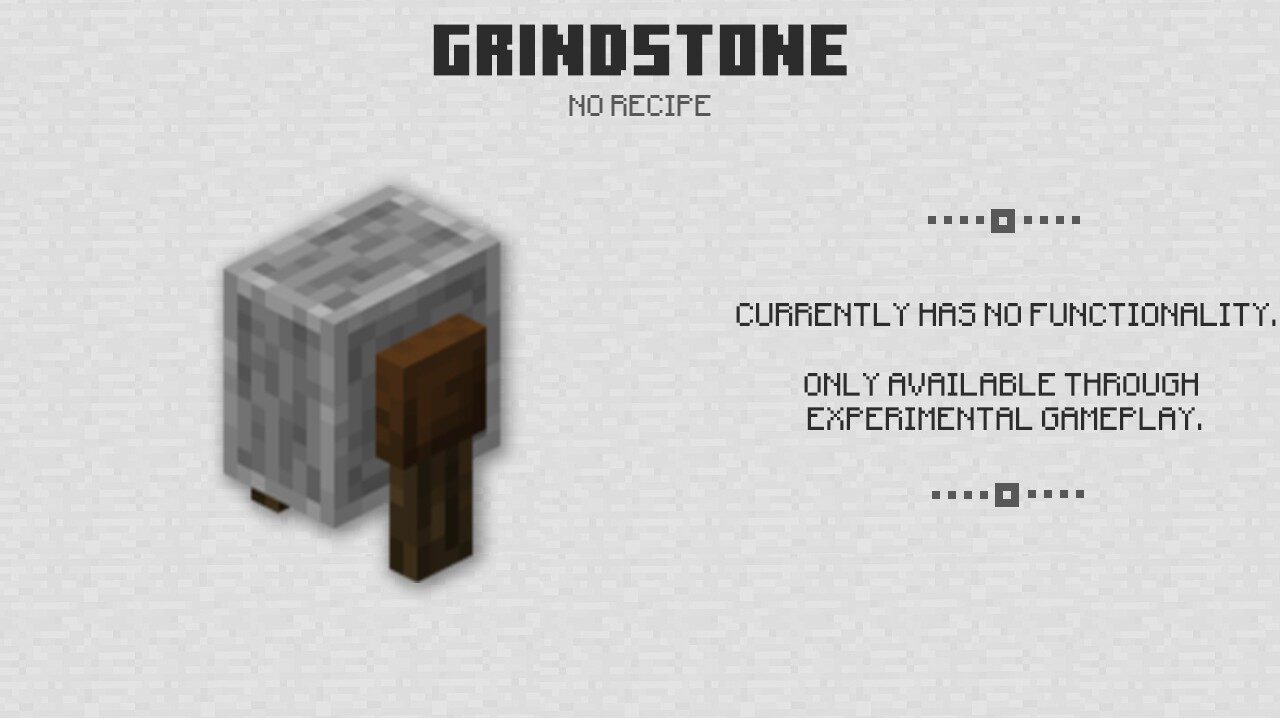 Grindstone in Minecraft PE 1.9