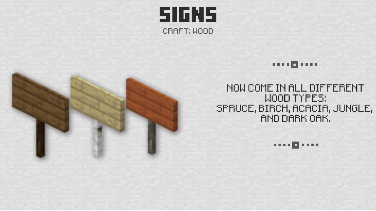 Signs in Minecraft PE 1.9