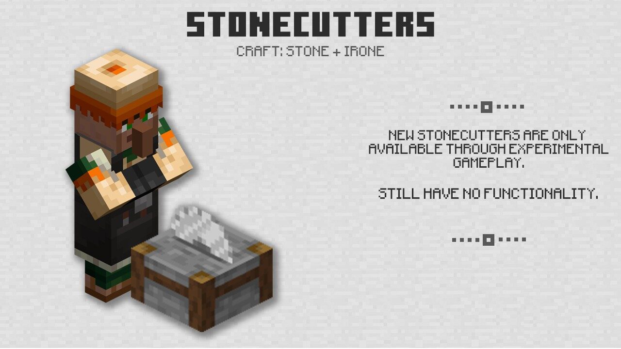 Stonecutters in Minecraft PE 1.10