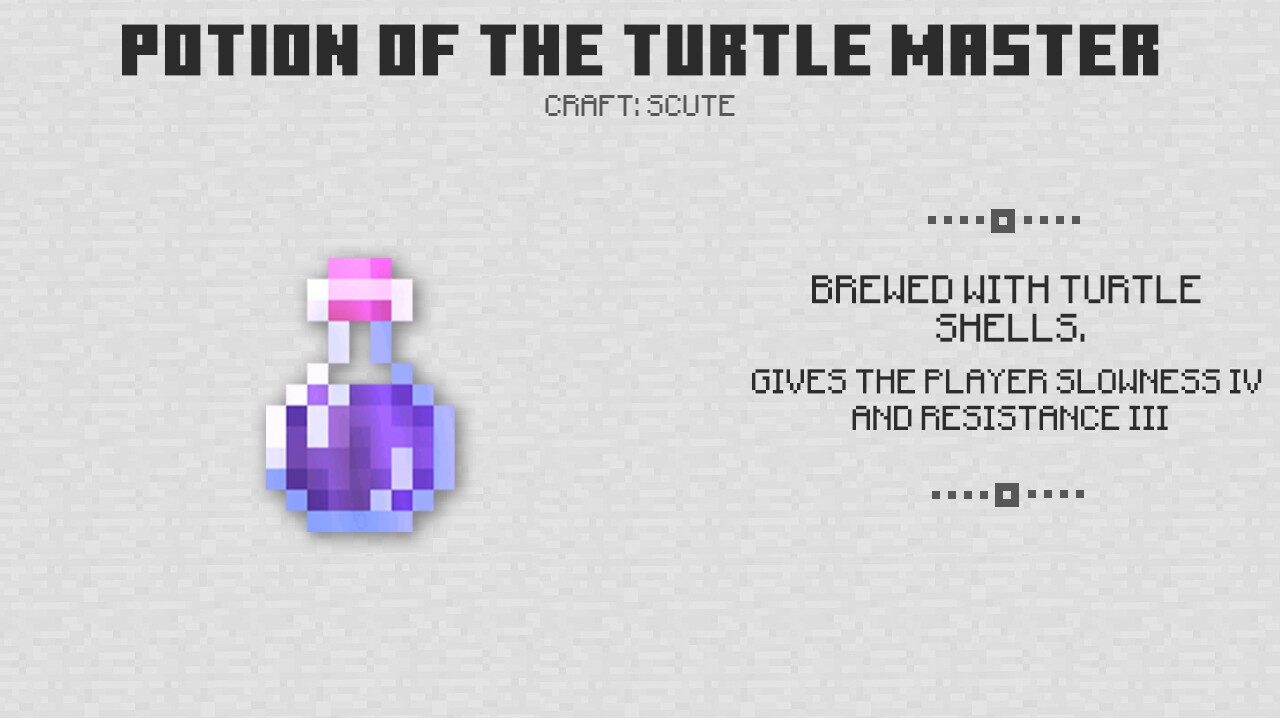 Potion of Turtle Master in Minecraft PE 1.5