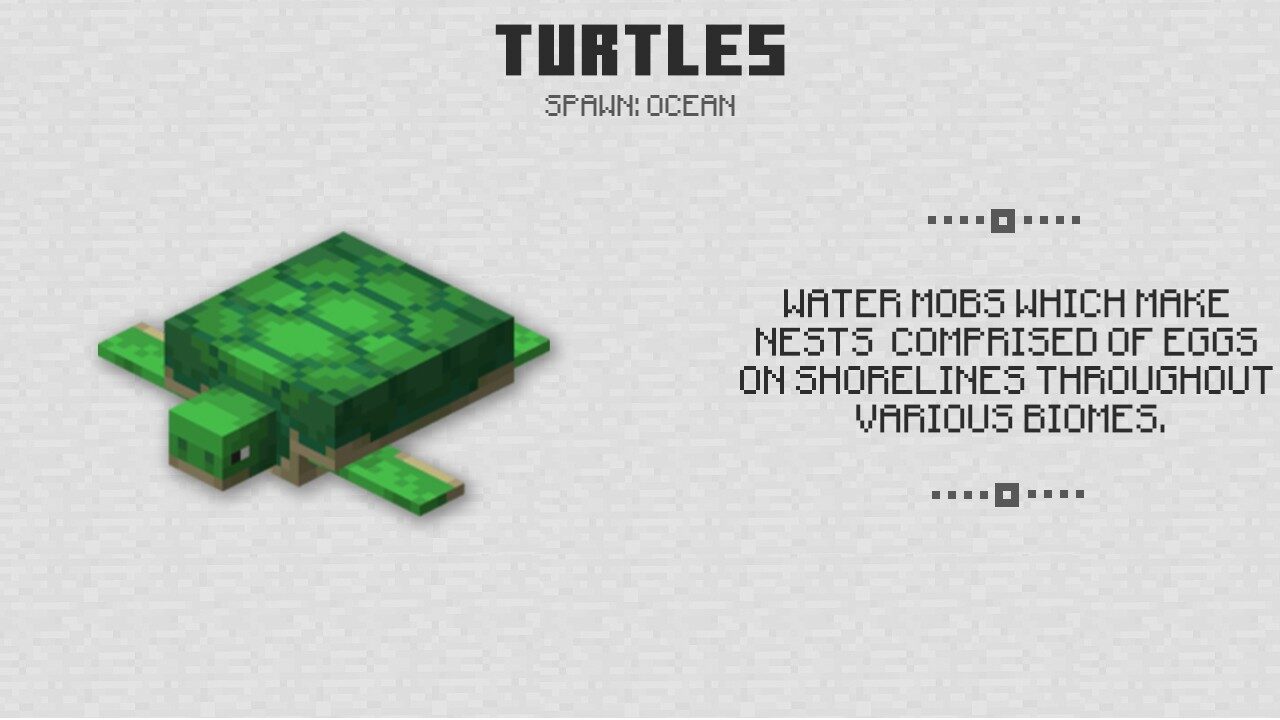 Turtles in Minecraft PE 1.5