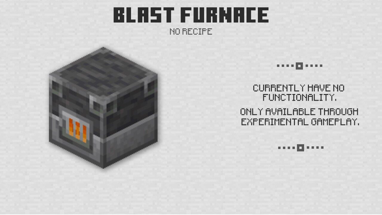 Blast furnace in Minecraft PE 1.9