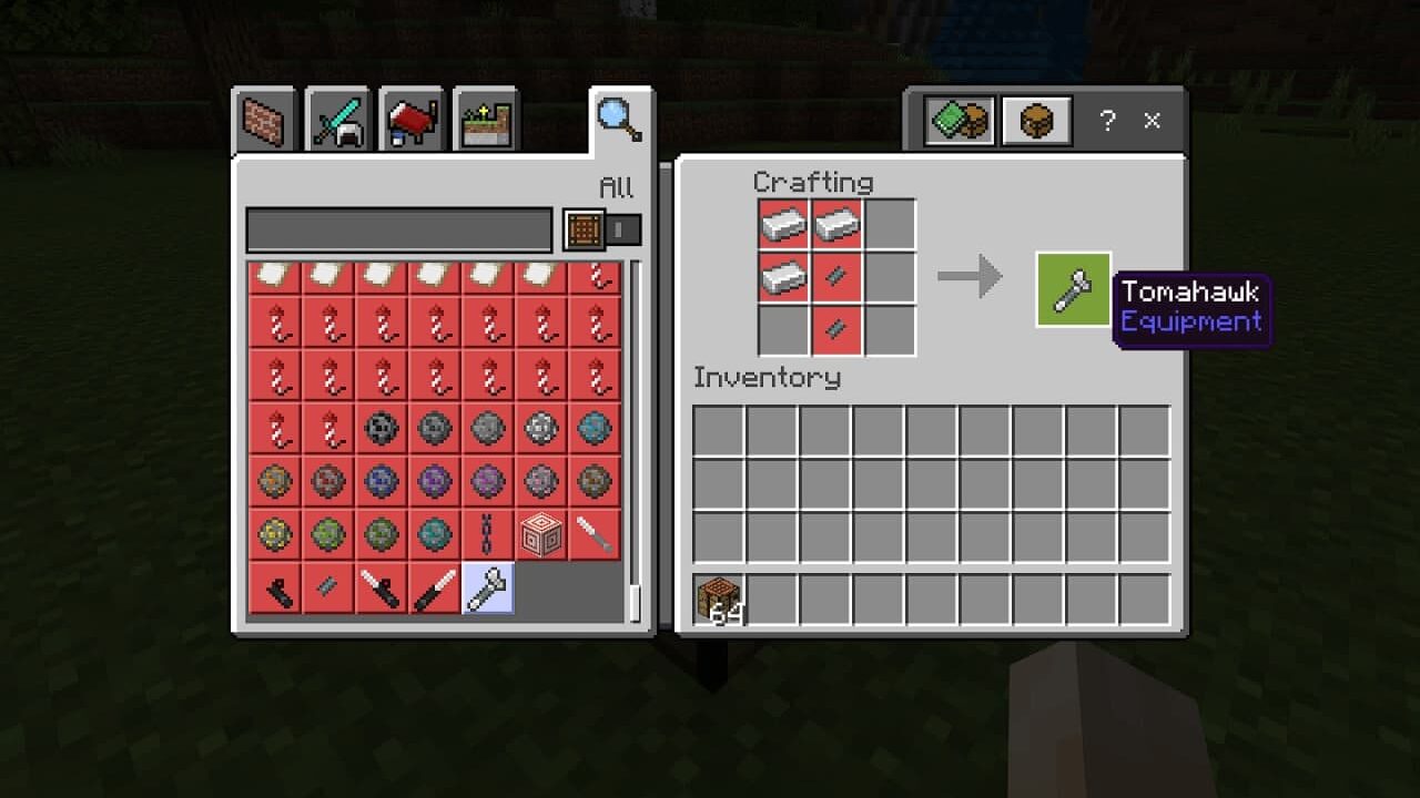 Knife craft recipe in Call of Duty mod in Minecraft PE