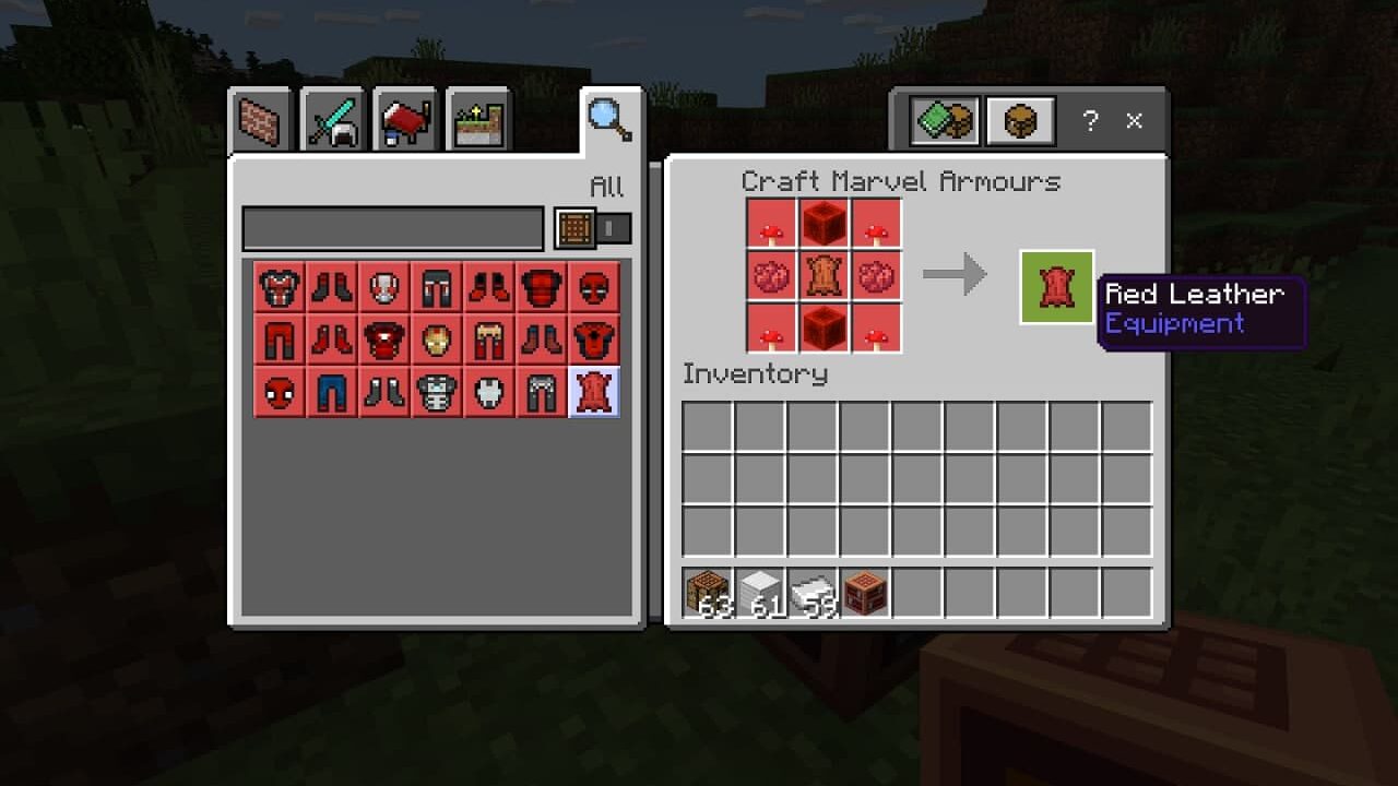 Red Leather in Iron Mad mod in Minecraft PE