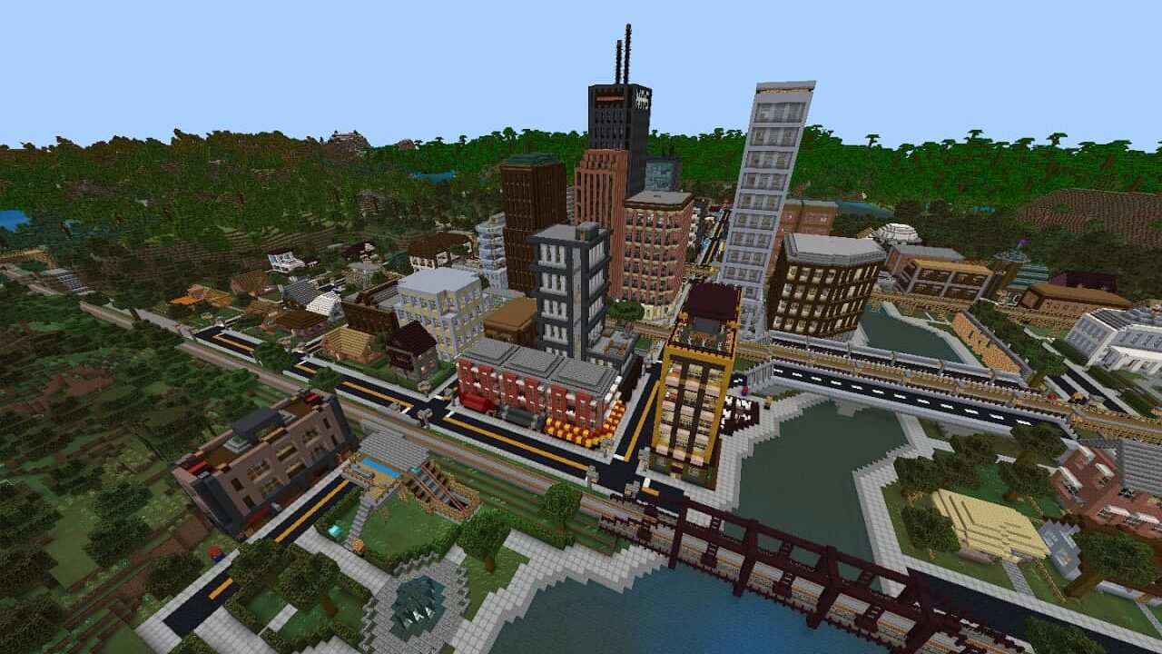 Newisle city in Minecraft PE