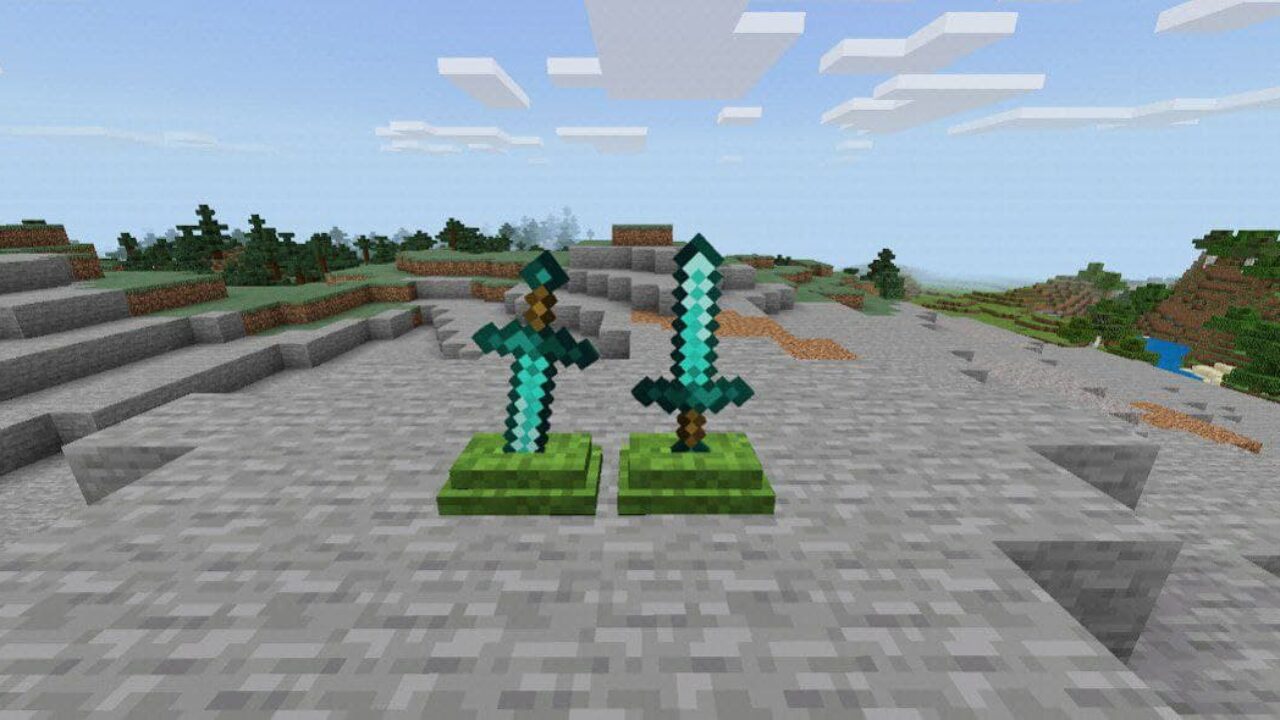 Weapon Pedestals in Minecraft PE