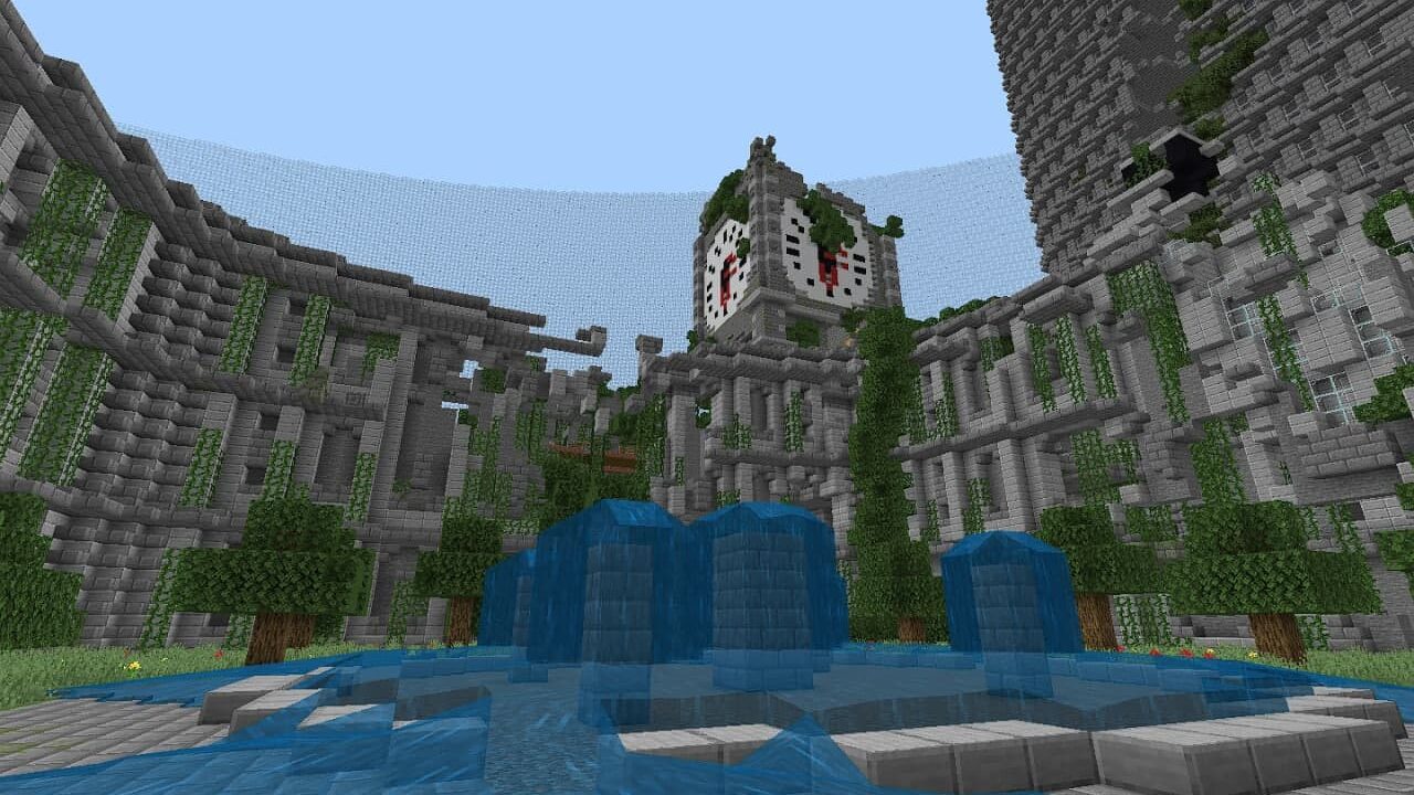 Big clock in Ruined City in Minecraft PE