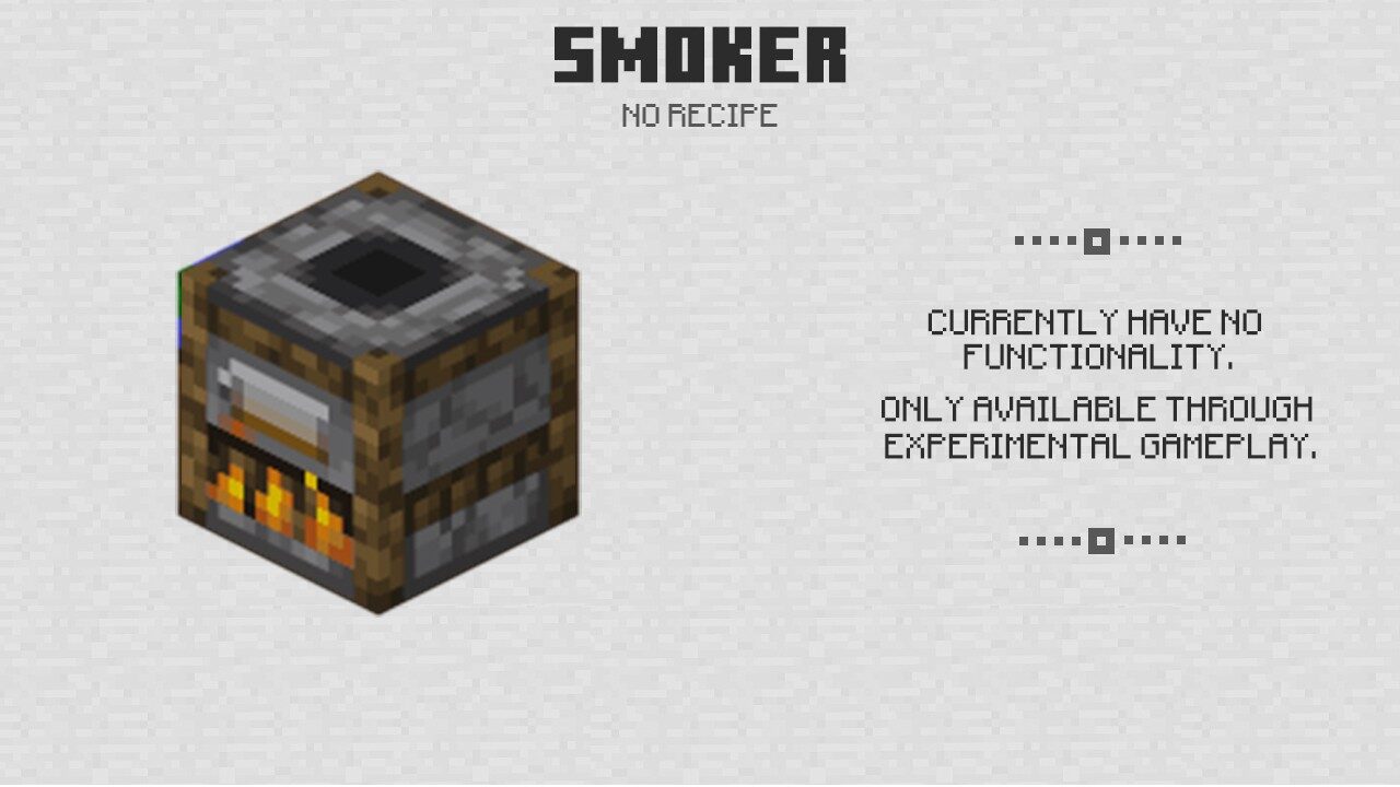 Smoker in Minecraft PE 1.9