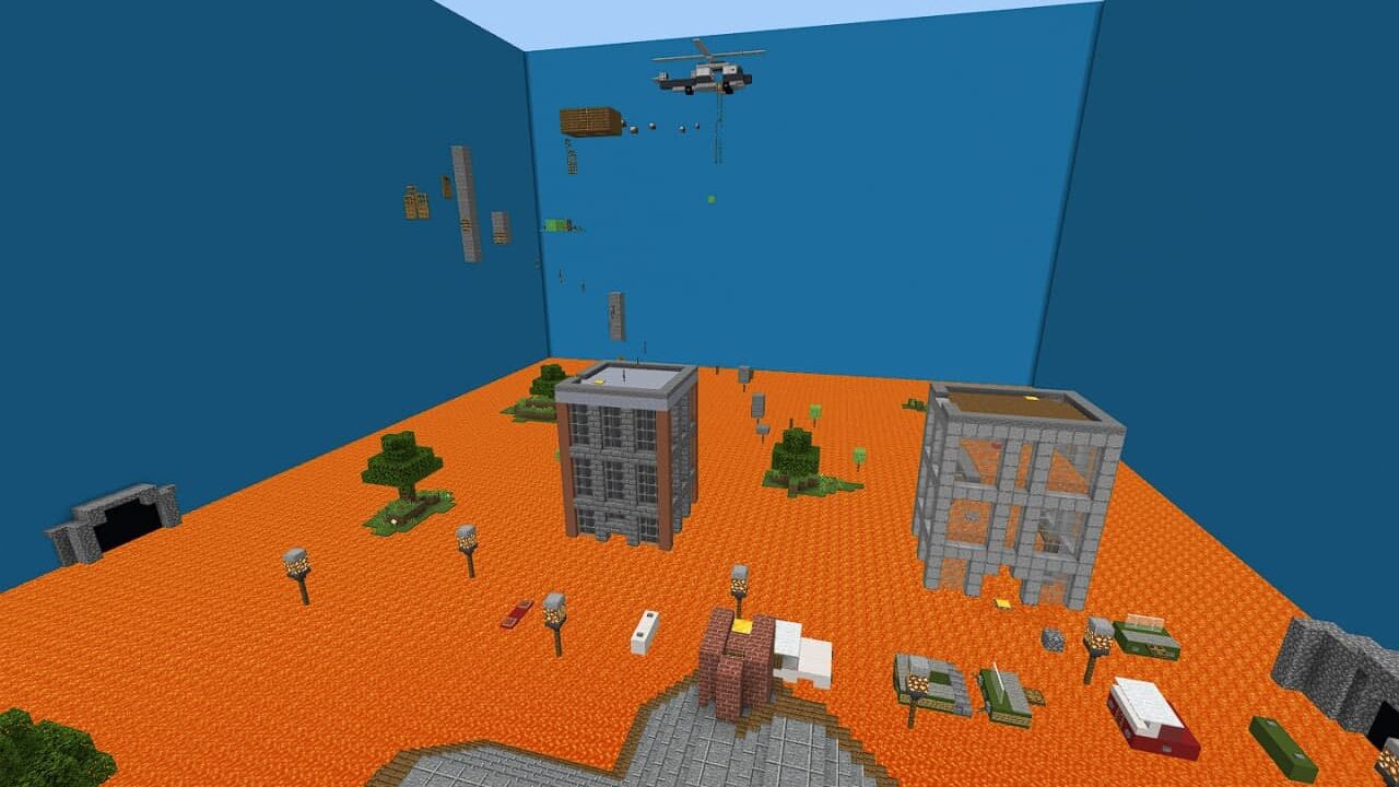 Escape in The Floor is Lava in Minecraft PE