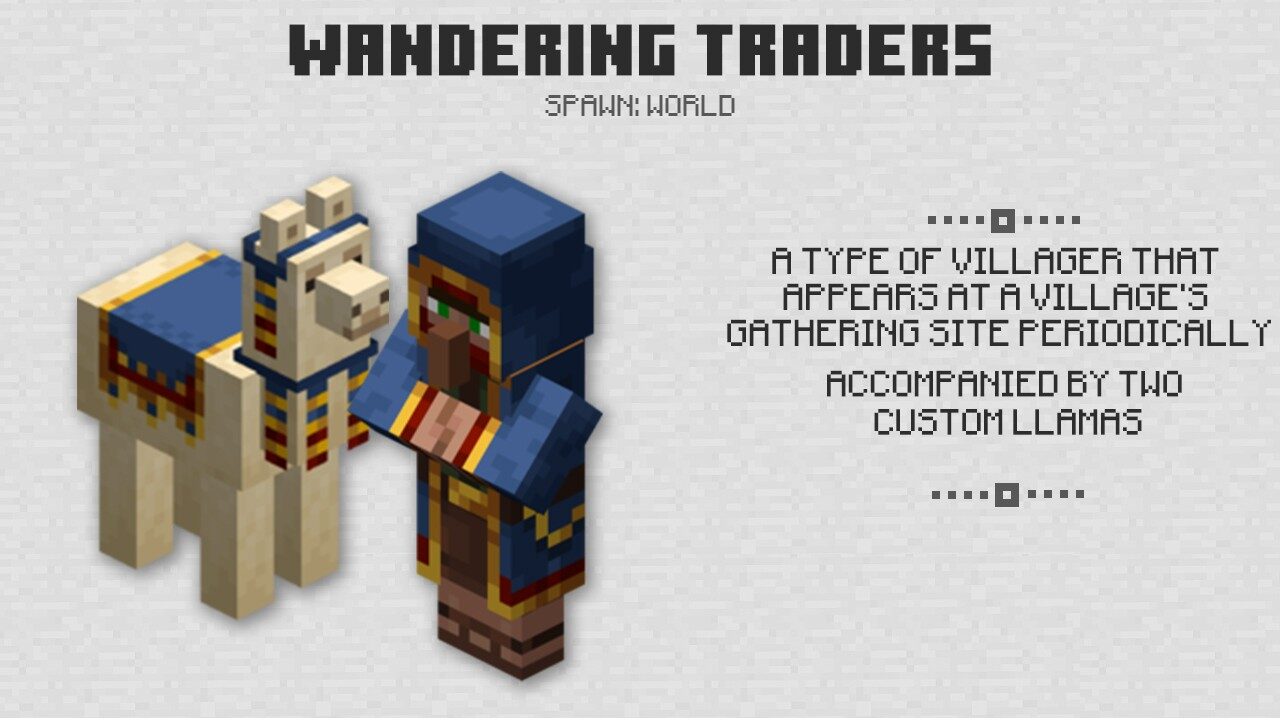 Wandering traders in Minecraft PE 1.10