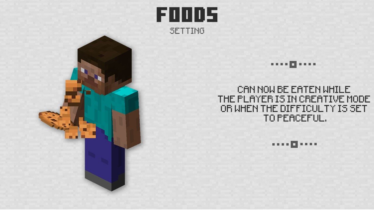 Changed foods in Minecraft PE 1.7