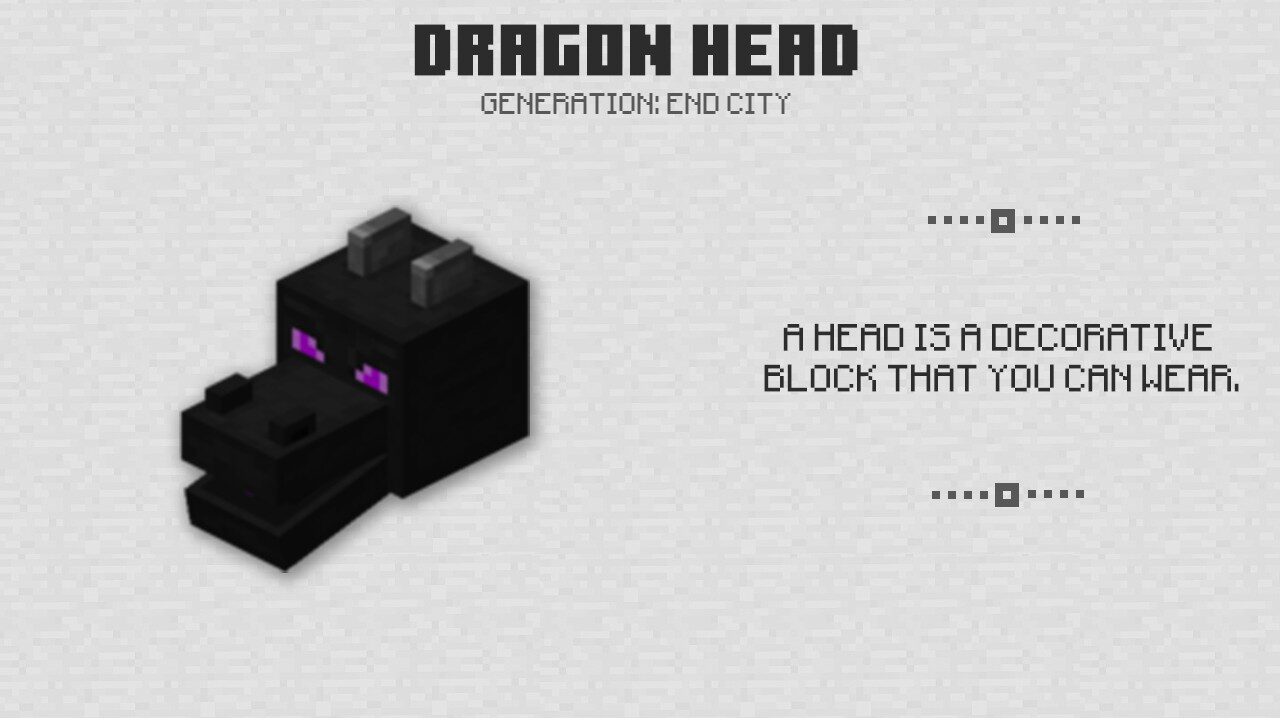 Dragon Head in Minecraft PE 1.0