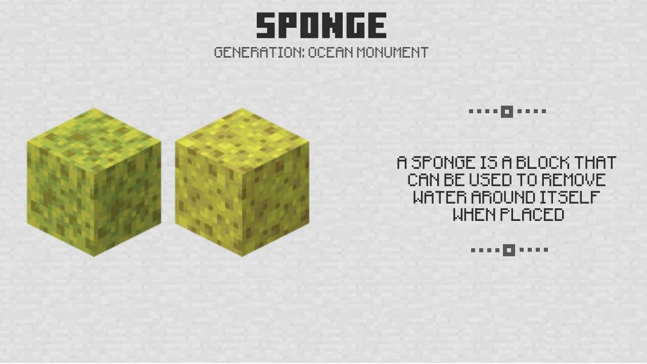 Sponge from Minecraft PE 0.16