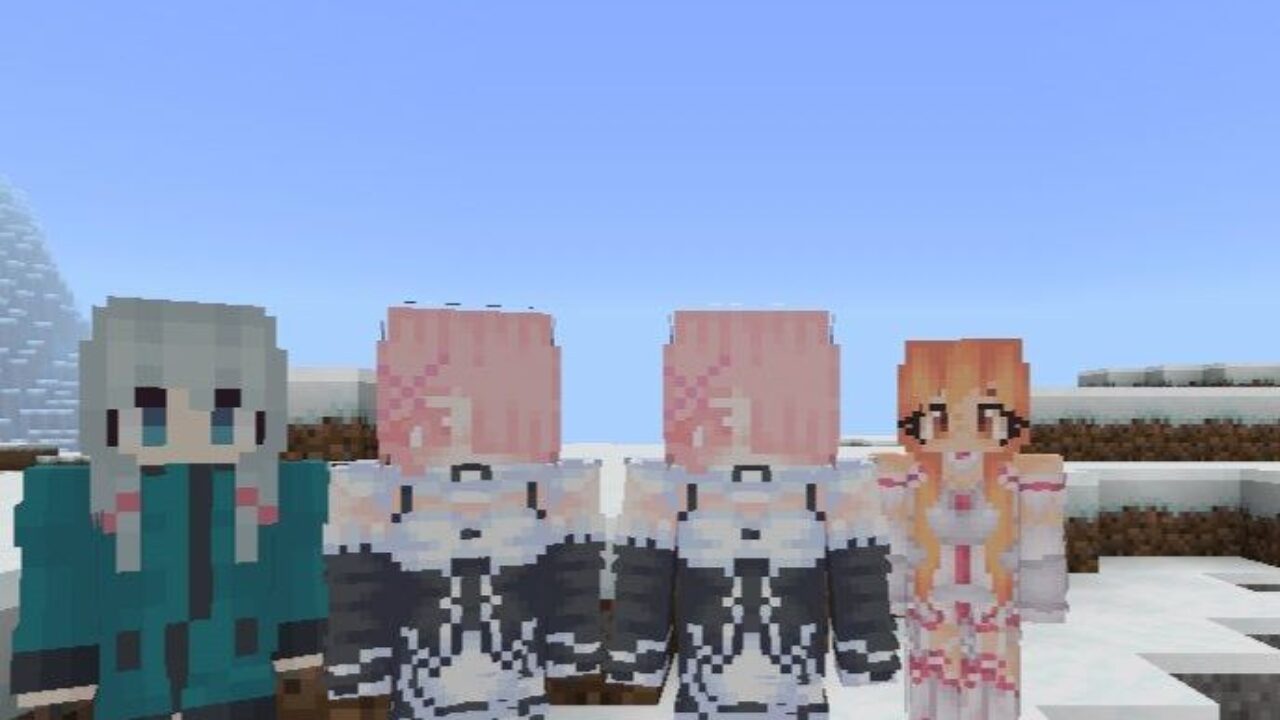 Girls from Waifus Mod for Minecraft PE