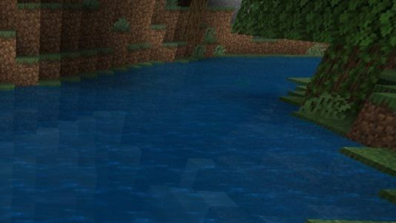 Beautiful River from Waving Leaves and Water Shaders for Minecraft PE