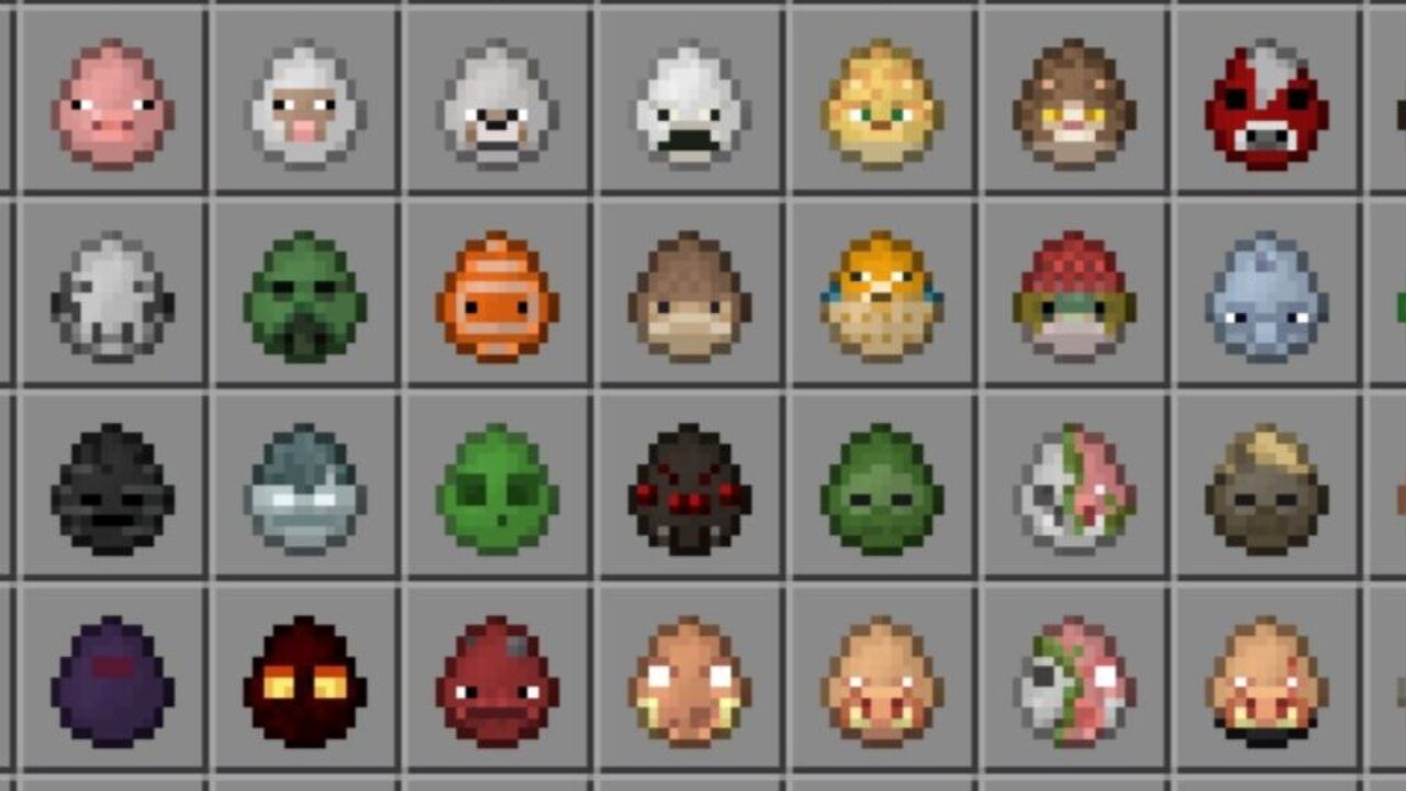 Spawn Eggs from Clear Craft Texture Pack for Minecraft PE