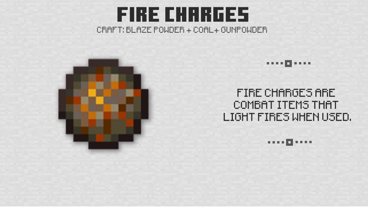 Fire charges in Minecraft PE 0.15