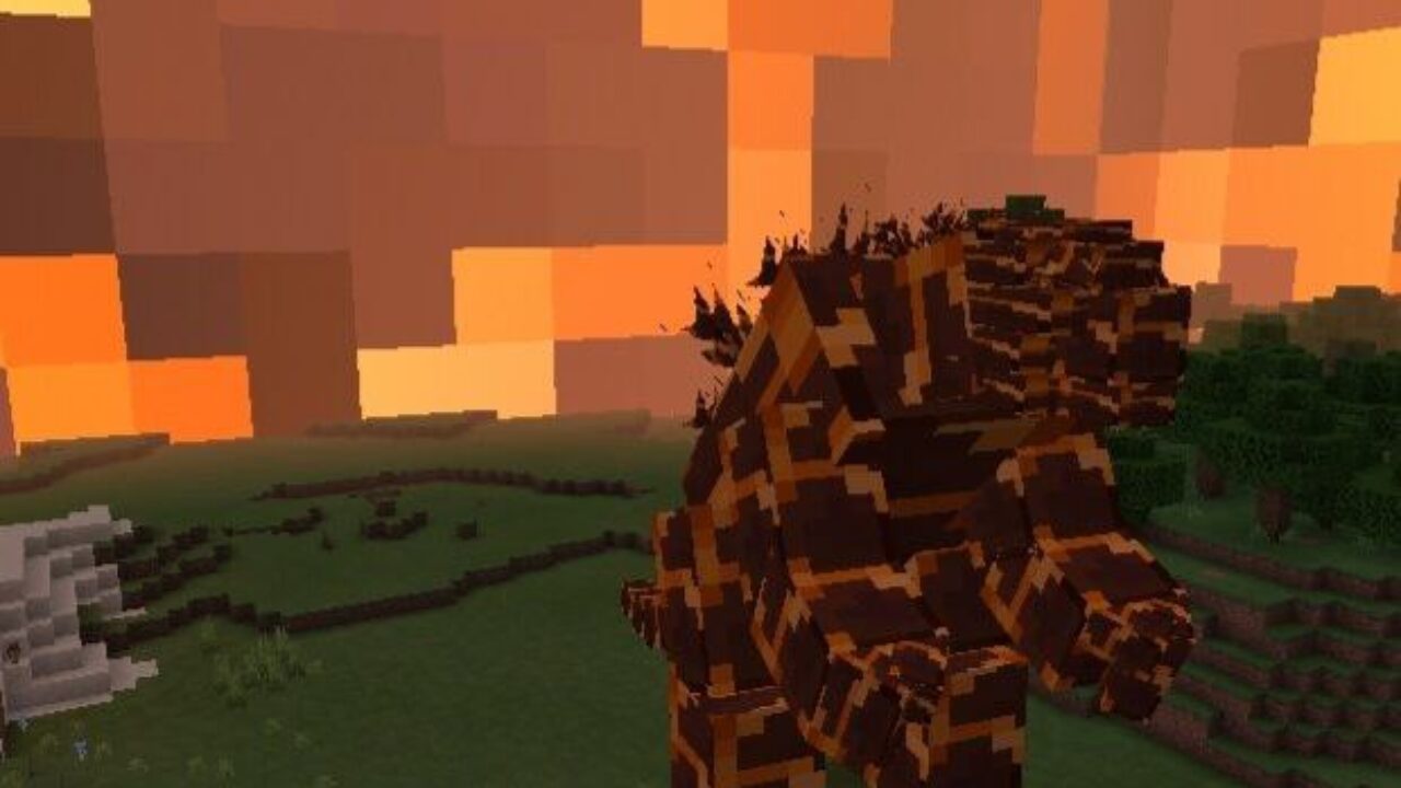 Fiery Godzilla from Godzilla Mod for Minecraft PE