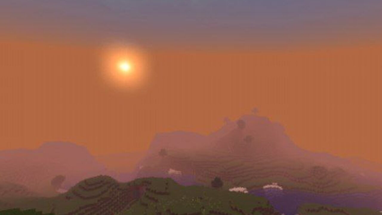 Sunset from Enhanced Default Shaders for Minecraft PE