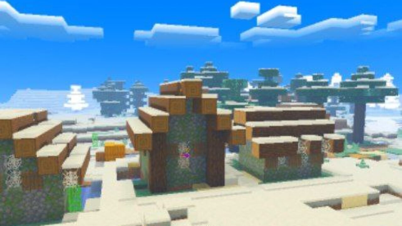 Village from Pisces Be Shaders for Minecraft PE