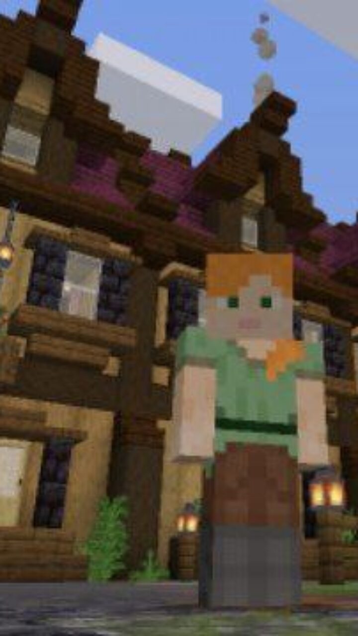 Steve in the Fortress from Medieval Map for Minecraft PE