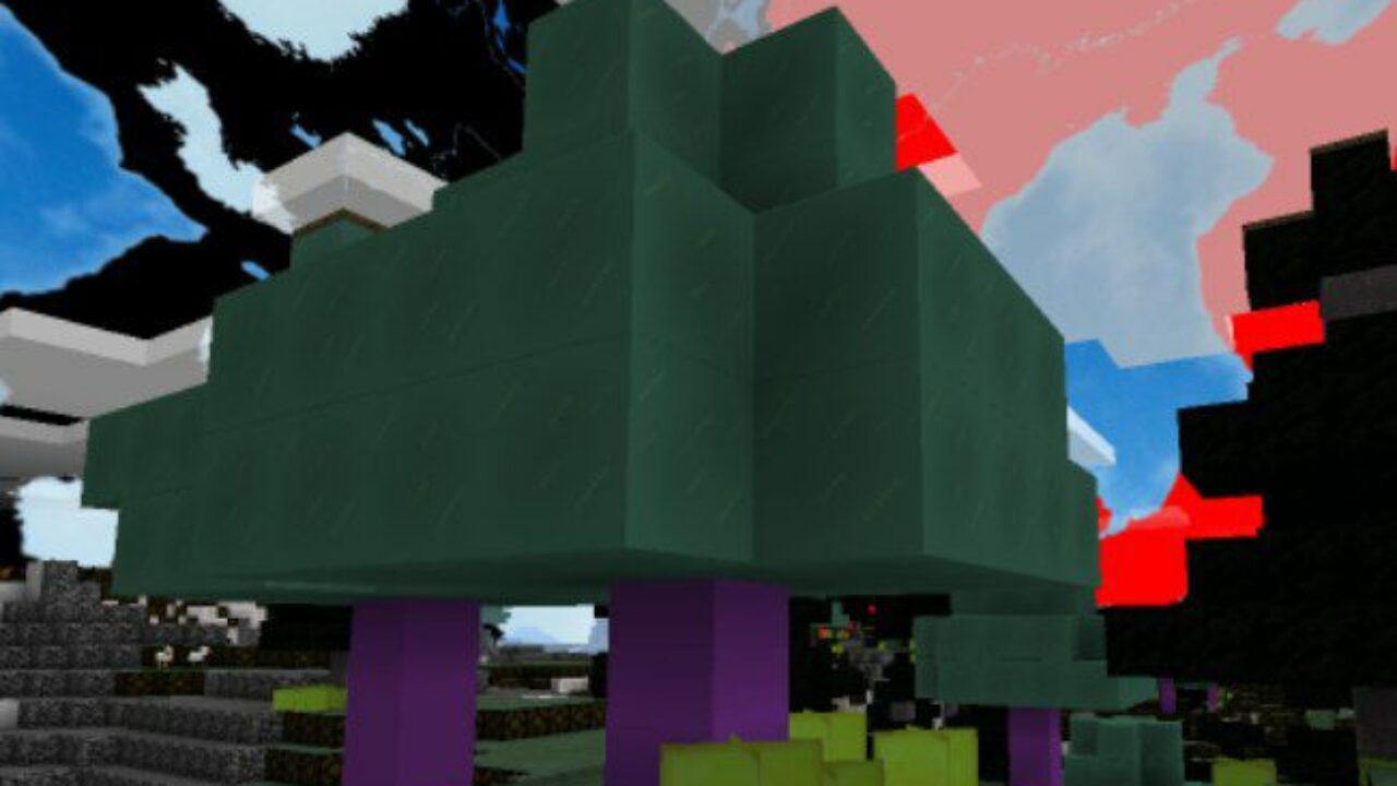 Trees from Cursed Texture Pack for Minecraft PE