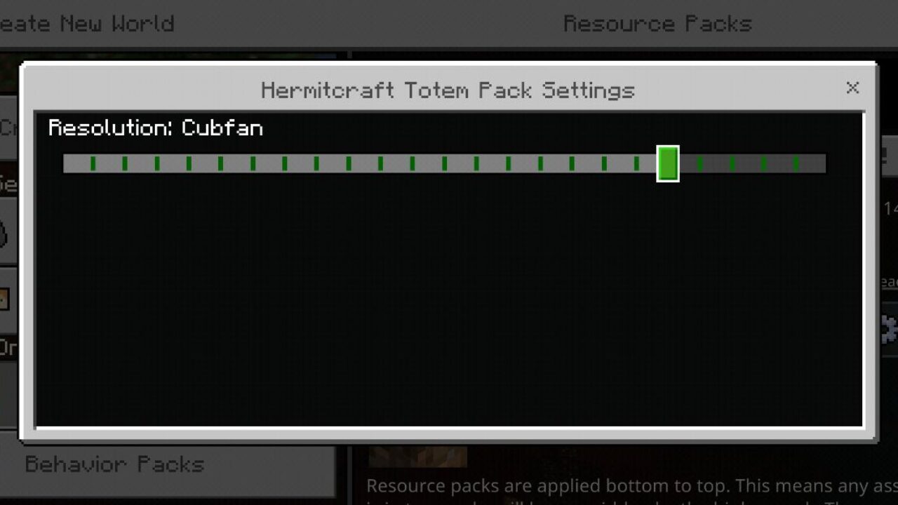 Settings from Hermitcraft Texture Pack for Minecraft PE