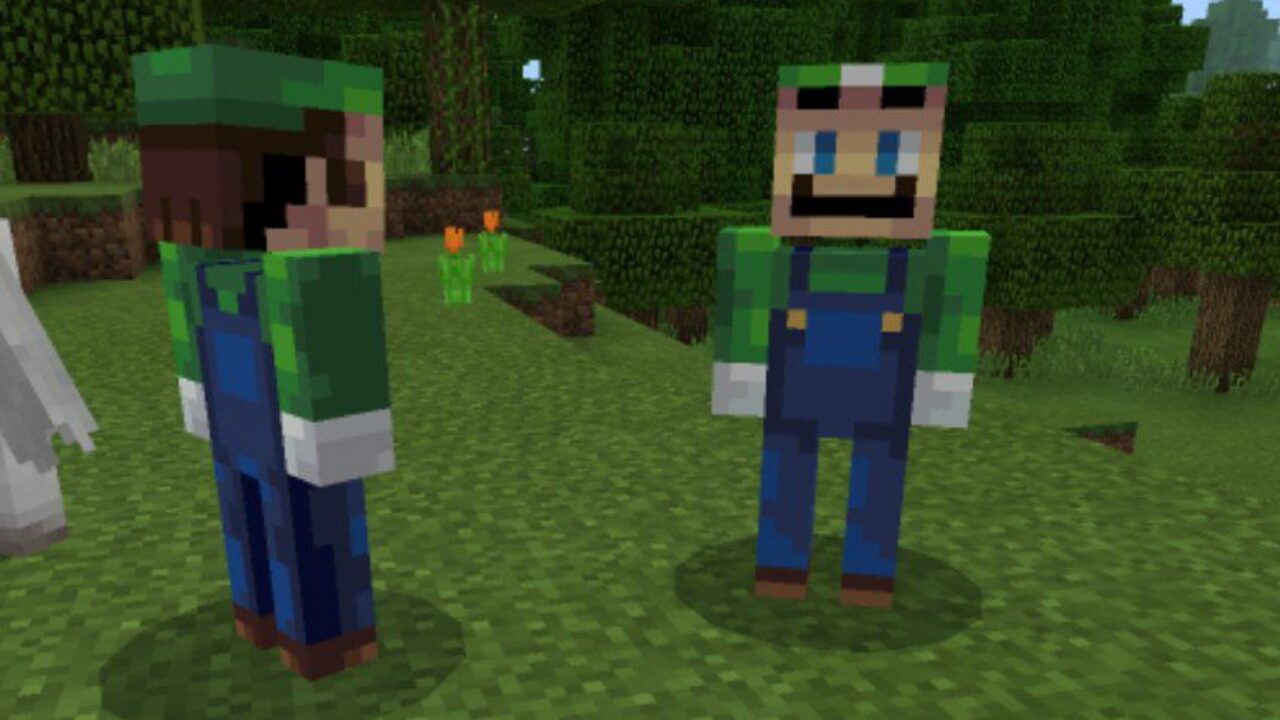 Luigi the Creeper from Creeper Texture Pack for Minecraft PE