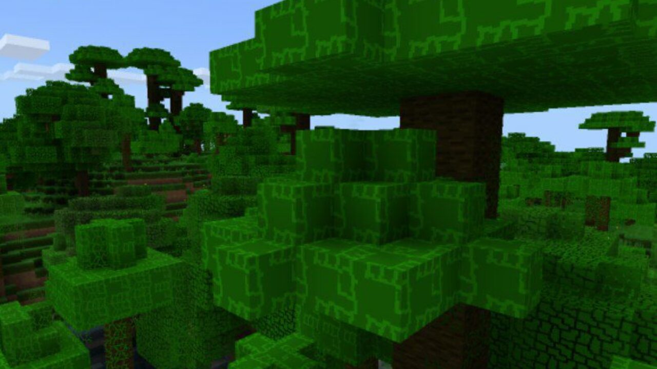 Trees from Ray Tracing Texture Pack for Minecraft PE