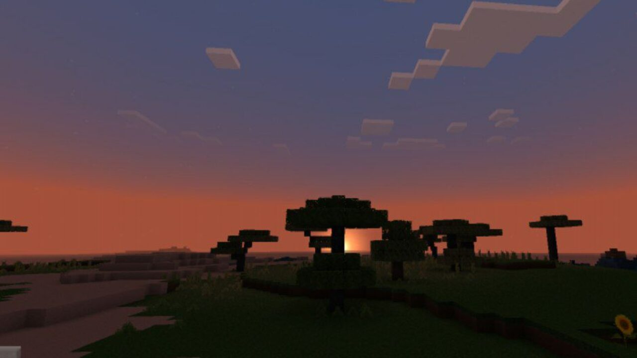 Sunset from Ray Tracing Texture Pack for Minecraft PE