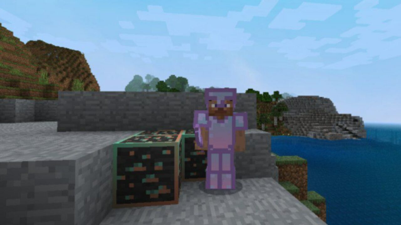 Purple Armor from Vaporwave Texture Pack for Minecraft PE