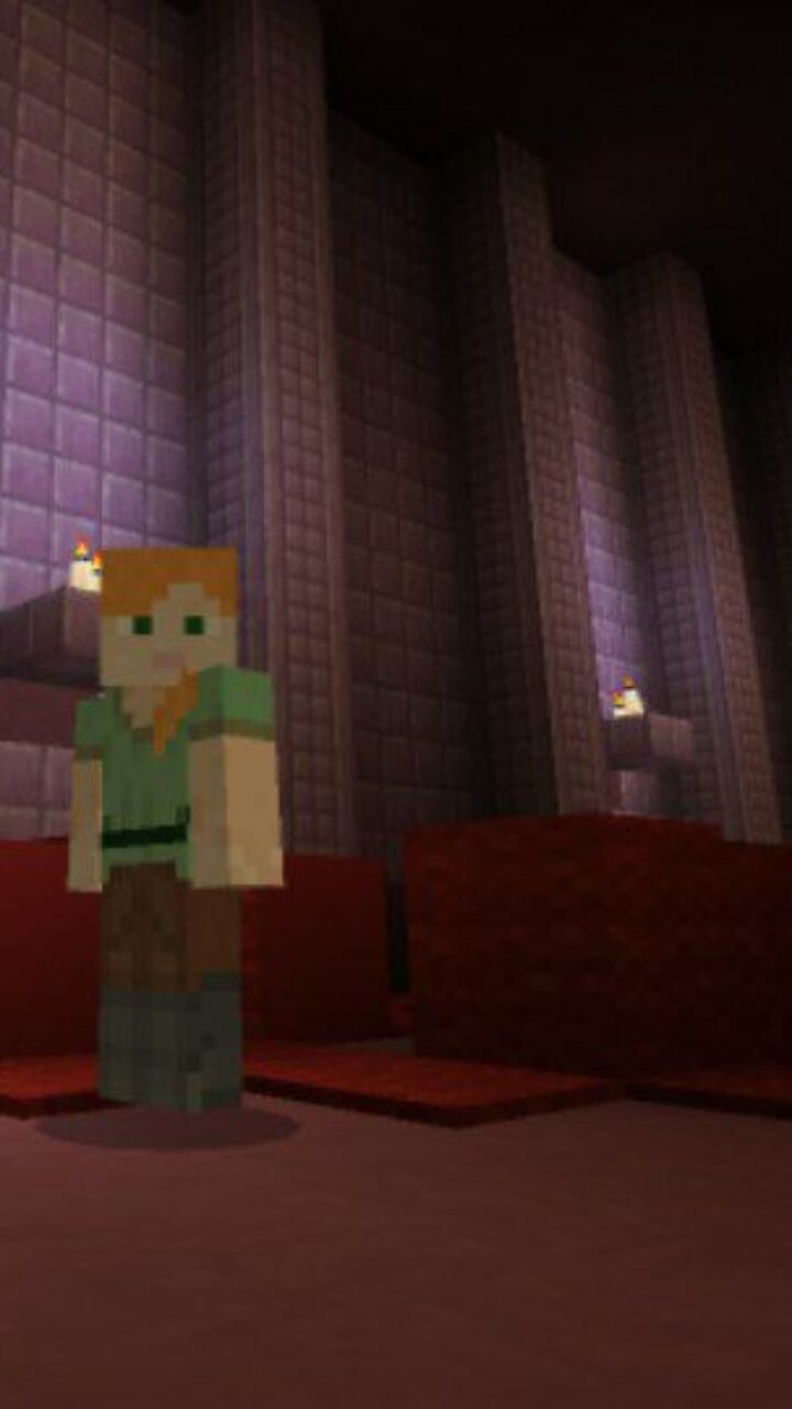 Steve in the Coridor from Undertale Map for Minecraft PE