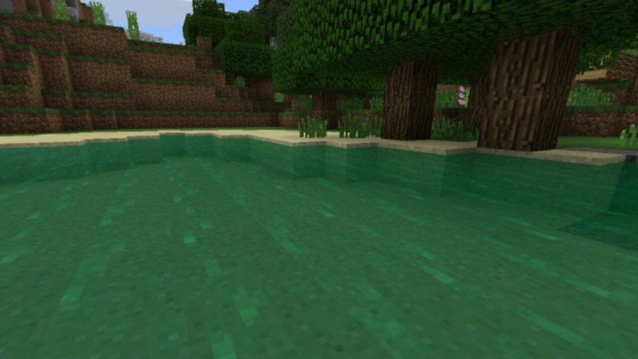 Green Water from Water Texture Pack for Minecraft PE