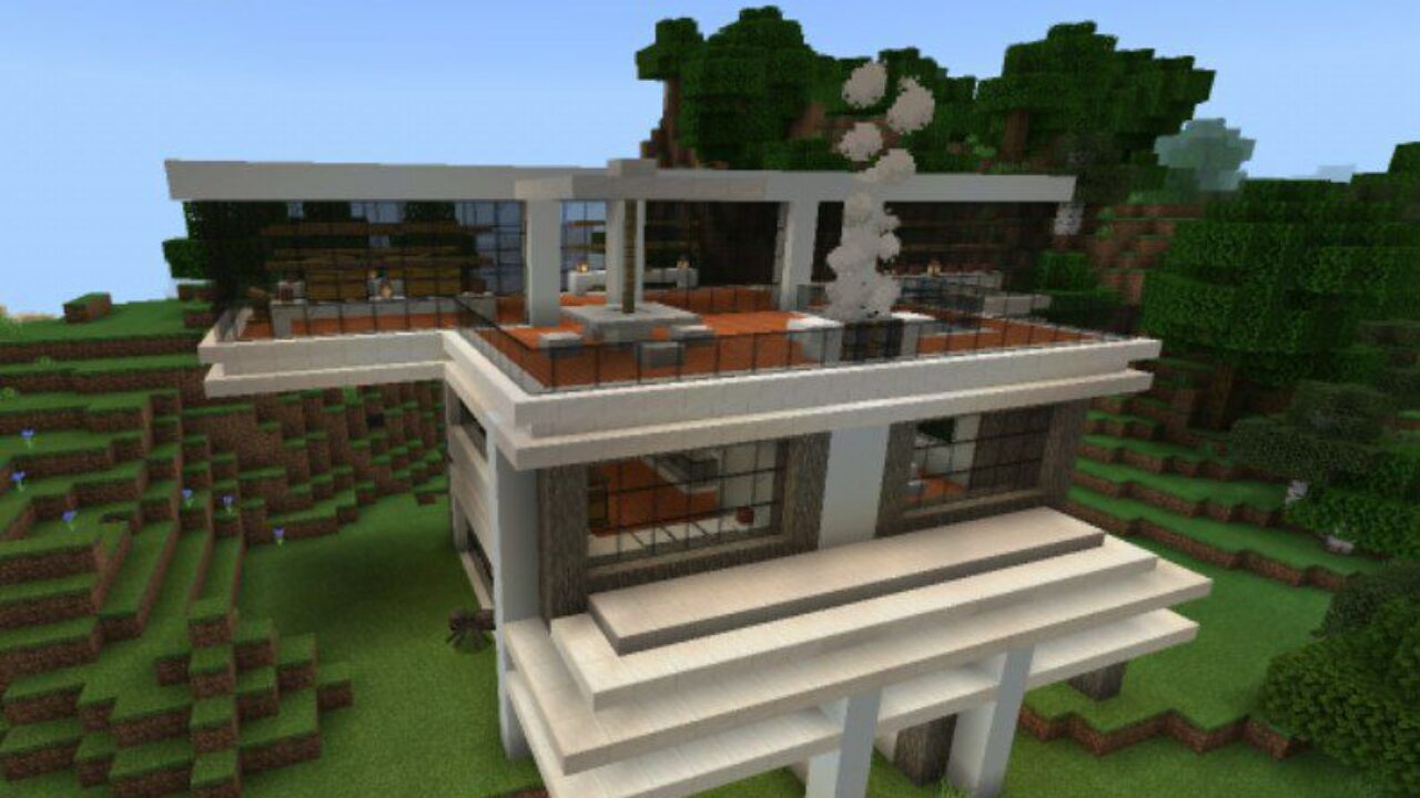 Modern House from Instant House Mod for Minecraft PE