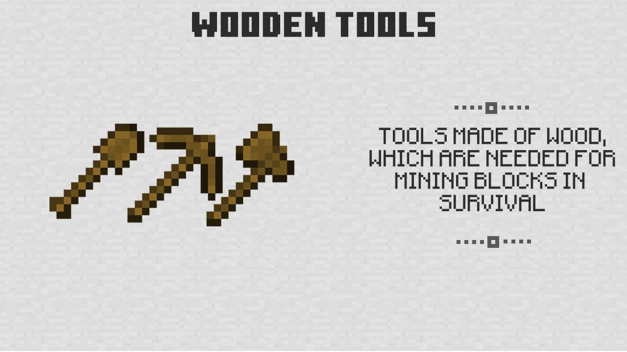 Wooden Tools from Minecraft PE 0.3