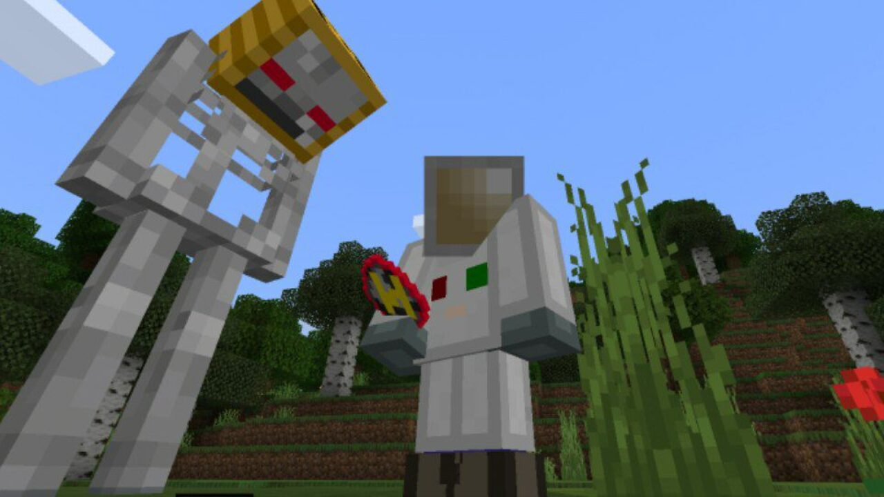 Steve and Mob from Cosmos Mod for Minecraft PE