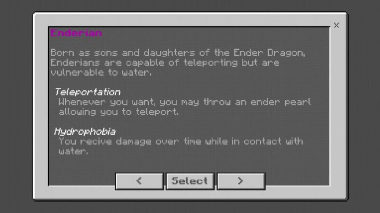 Interface from Origins Mod for Minecraft PE