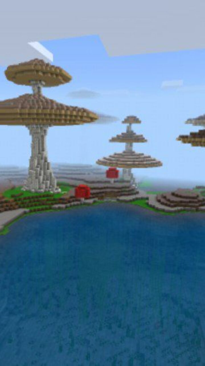 Top View from Mushroom Survival Map for Minecraft PE