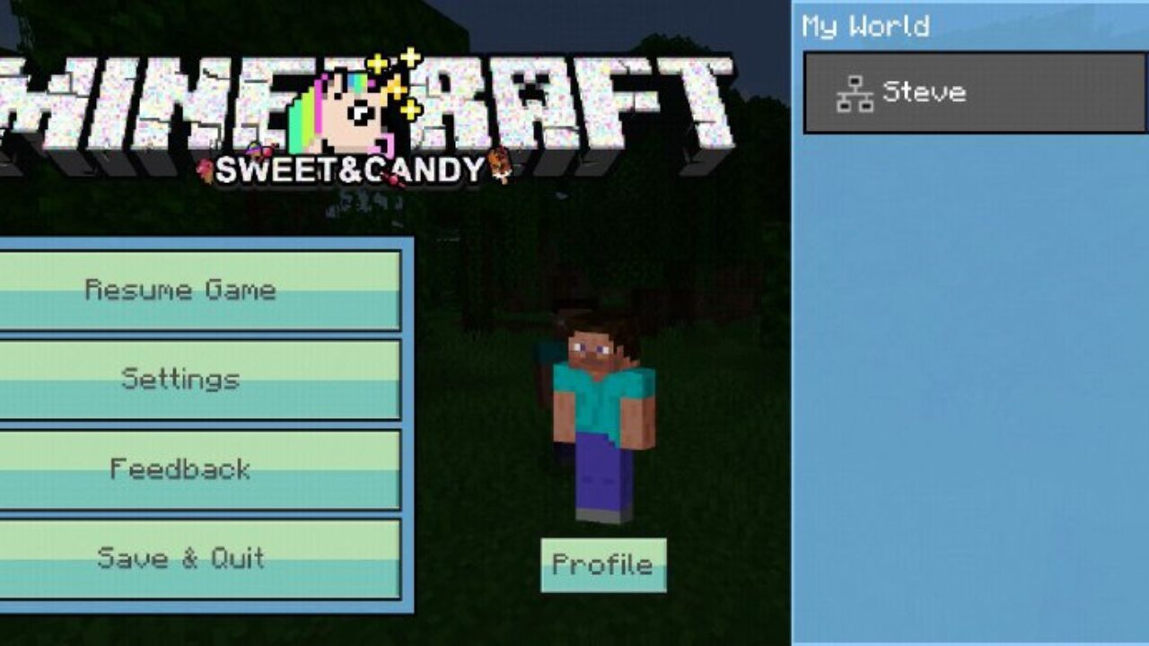 Interface from Candy Texture Pack for Minecraft PE