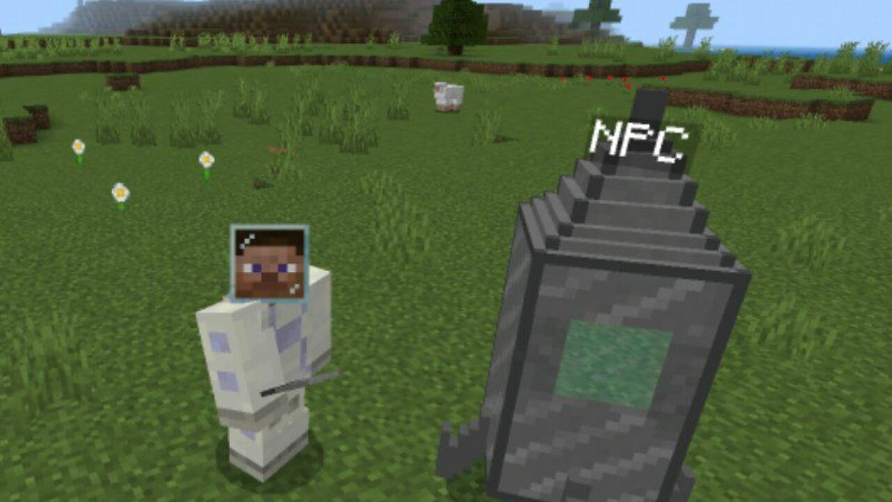 Steve and Rocket from Cosmos Mod for Minecraft PE